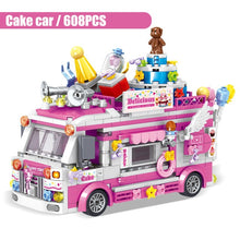 Load image into Gallery viewer, City Mini Girls Ice Cream Sets Model Building Blocks Friends Racing Vehicle Hot Dog Camping Car Bricks Toys For Children
