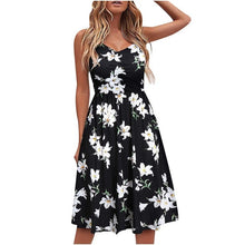 Load image into Gallery viewer, Women Fashion Floral Print Sleeveless V-Neck Dresses Casual Short Dress Summer Dress Dresses for Women 2021 vestido de mujer
