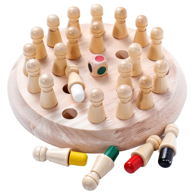 Kids Wooden Memory Match Stick Chess Fun Color Game Board Puzzles Educational Toy Cognitive Ability Learning Toys for Children