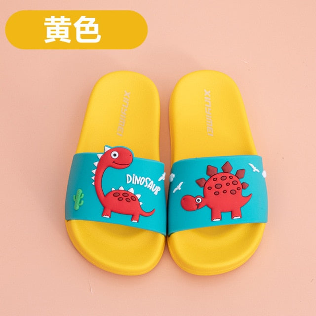 2021 Summer Children's Slippers For Boys Girls Slippers Dinosaur PVC Flip Flops baby Non-slip Beach Sandals Kids Home Bathroom