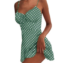 Load image into Gallery viewer, Women Leopard Print Dress Summer Sexy Ruffles Short Sleeve V neck Evening Party Sweet Beach Short Sleeve Dress 2021 Summer
