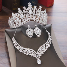 Load image into Gallery viewer, Baroque Crystal Water Drop Bridal Jewelry Sets Rhinestone Tiaras Crown Necklace Earrings for Bride Wedding Dubai Jewelry Set

