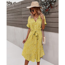 Load image into Gallery viewer, Dresses For Women Casual Short Sleeve 2021 Beach Dresses Women&#39;s Summer Holiday Sundress Floral Long Dress Tunics Robe Femmle
