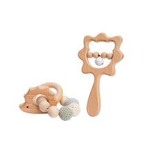 Load image into Gallery viewer, Let&#39;s Make 2PCS/Set Bed Bell Baby Toys Teether Wooden Rattles Bracelet Pacifier Chain Rodent Beading Beech Musical Newborn Toys
