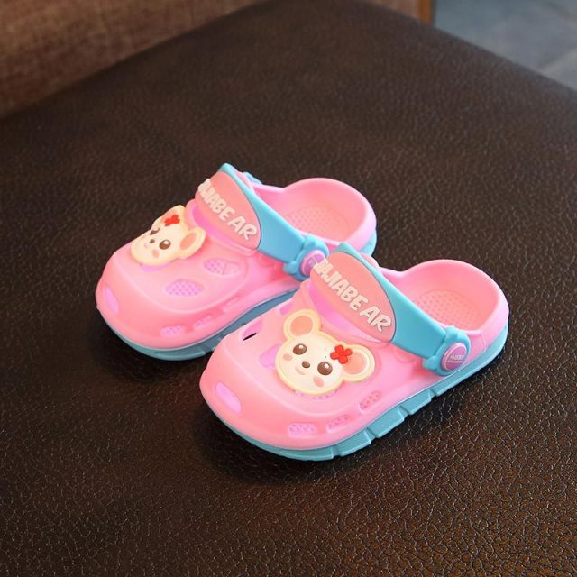 0-9y Kids Mules & Clogs Summer Boys Girls Sandals Flat Heel Cartoon Non-Slip Slippers Children Garden Shoes Y12
