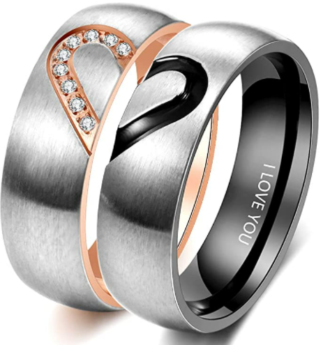 I Love You Rings Band Set for Men & Women